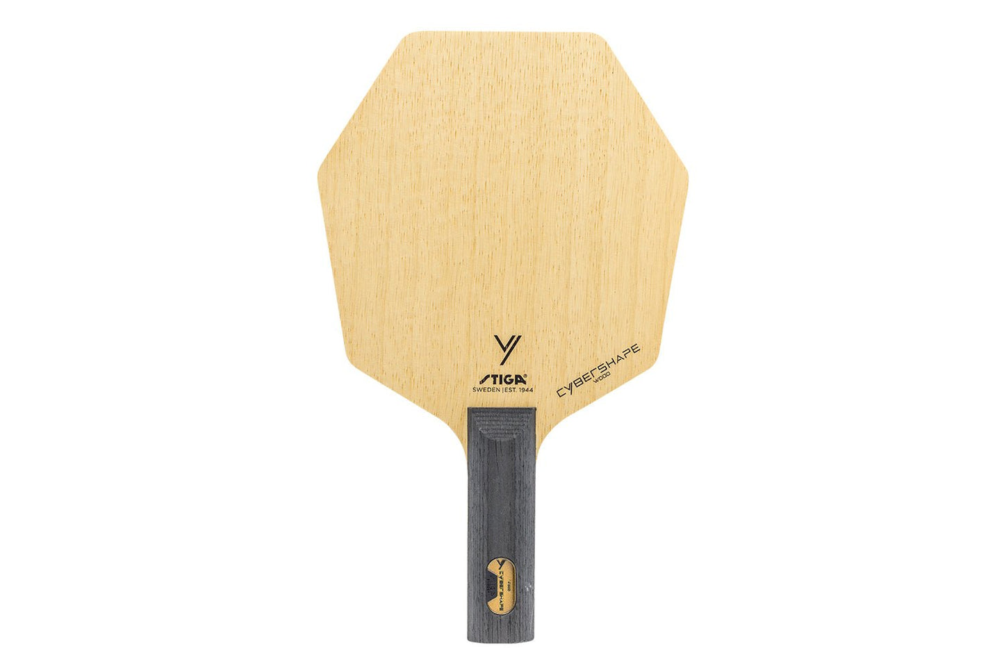 Stiga Cybershape Wood Tischtennisschläger mit geradem Griff, isoliert vor weißem Hintergrund